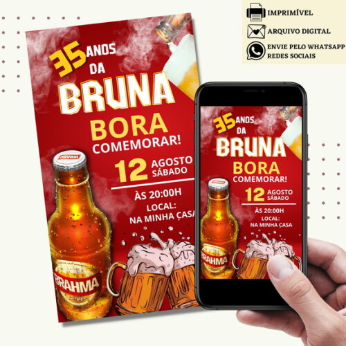 Convite Boteco Cerveja Brahma Digital Virtual