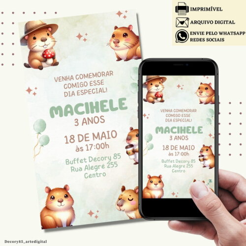 Convite Capivara Digital Virtual