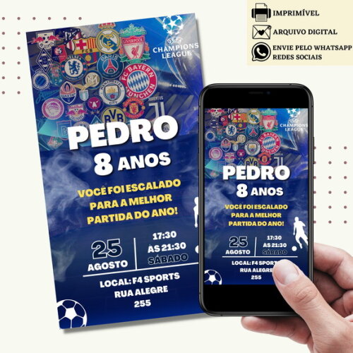 Convite Champions-league Uefa Liga dos Campeões Digital