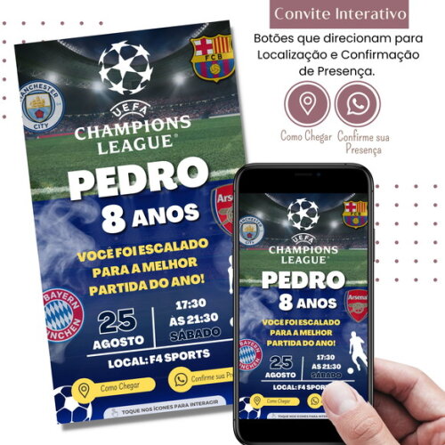 Convite Champions-league Uefa Liga dos Campeões Digital