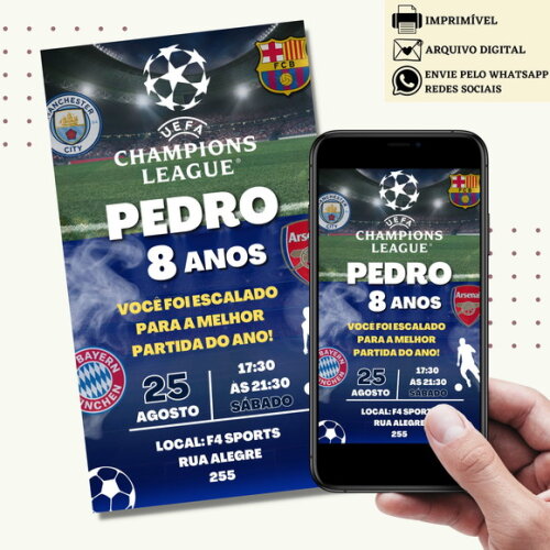 Convite Champions-league Uefa Liga dos Campeões Digital