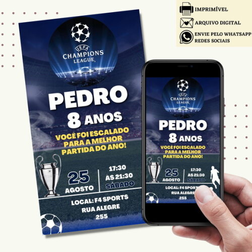 Convite Champions-league Uefa Liga dos Campeões Digital