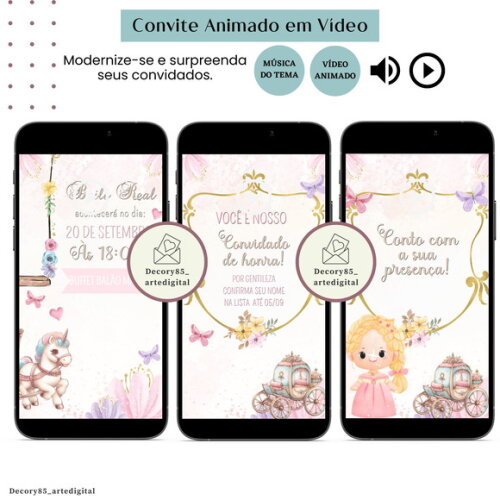 Convite Convocação Real em Vídeo Animado com Música Digital