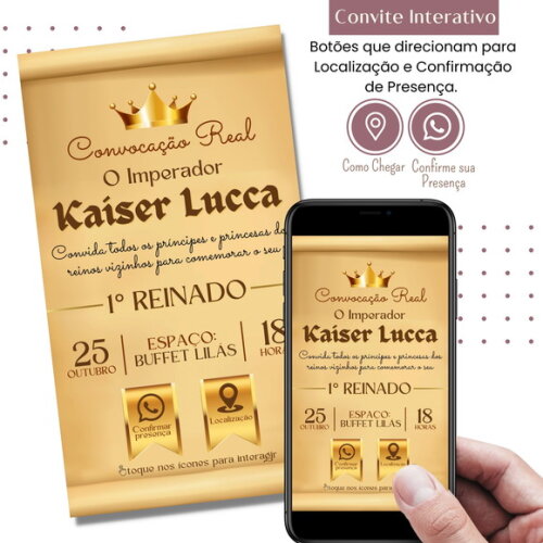 Convite Convocação Real Digital Virtual Interativo