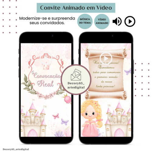 Convite Convocação Real em Vídeo Animado com Música Digital