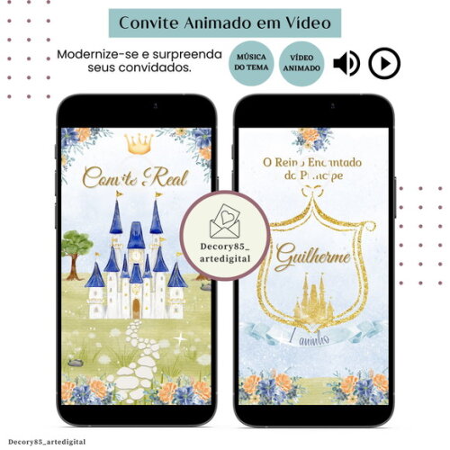 Convite Convocação Real em Vídeo Animado com Música Digital