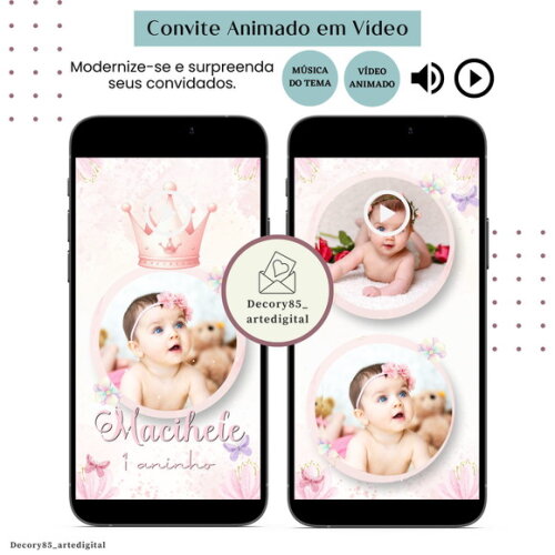 Convite Convocação Real em Vídeo Animado com Música Digital