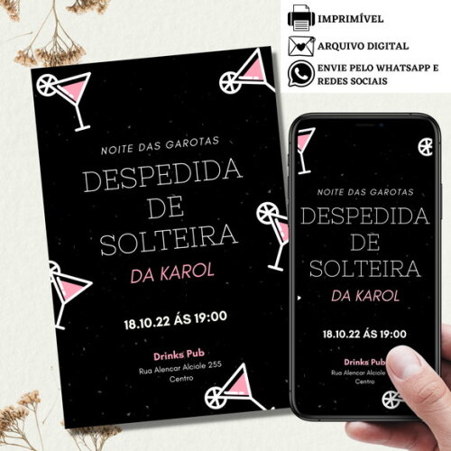 Convite Despedida de Solteira Chá Lingerie Digital Virtual