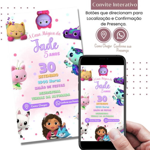 Convite Digital a Casa Magica da Gabby Gaby Interativo