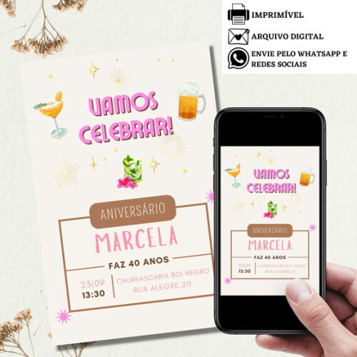 Convite Digital Aniversário Boteco Cerveja Bar Tardezinha