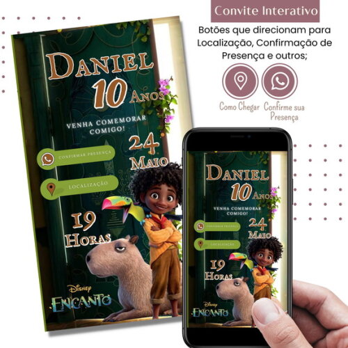 Convite Digital Encanto Antônio Família Madrigal Interativo