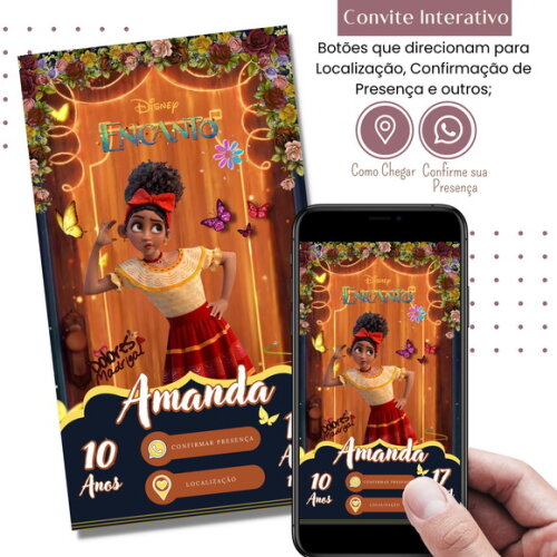 Convite Digital Encanto Dolores Família Madrigal Interativo