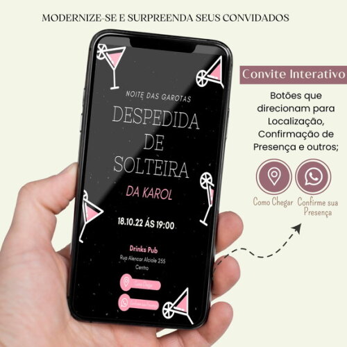 Convite Digital Interativo Virtual Despedida De Solteira
