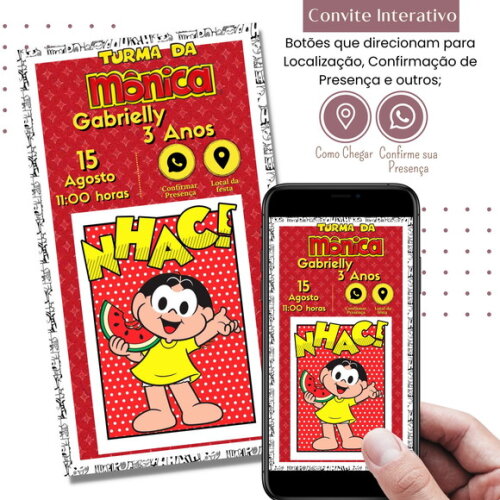 Convite Digital Magali Mônica Digital Interativo Virtual