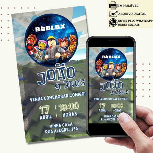 Convite Digital Roblox Virtual