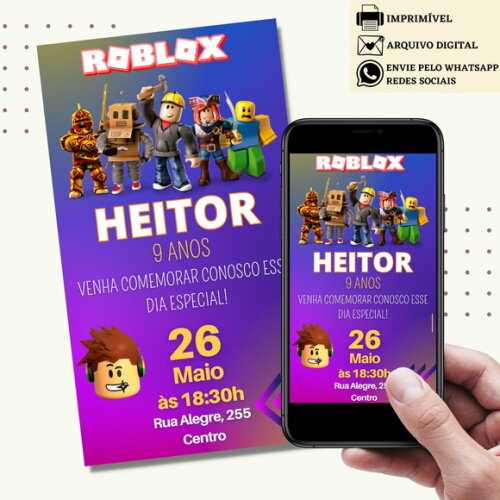 Convite Digital Roblox Virtual