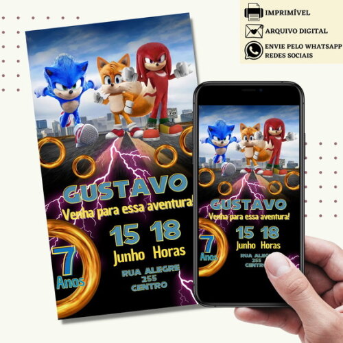 Convite Digital Sonic Virtual