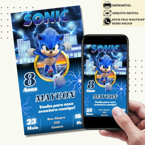 Convite Digital Sonic Virtual