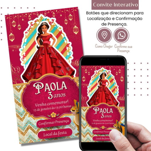 Convite Elena de Avalor Digital Interativo Virtual