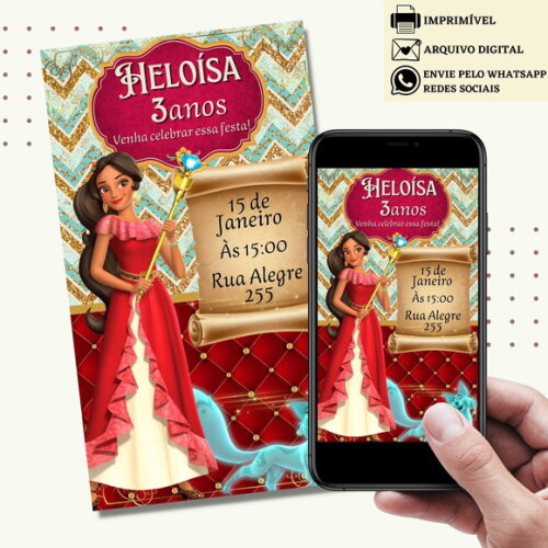 Convite Elena de Avalor Digital Virtual