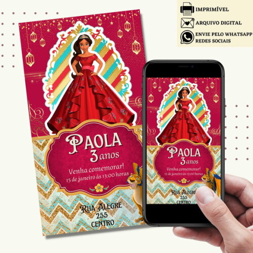Convite Elena de Avalor Digital Virtual