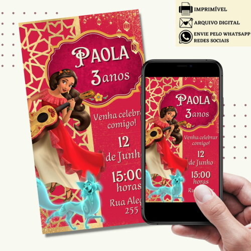 Convite Elena de Avalor Digital Virtual