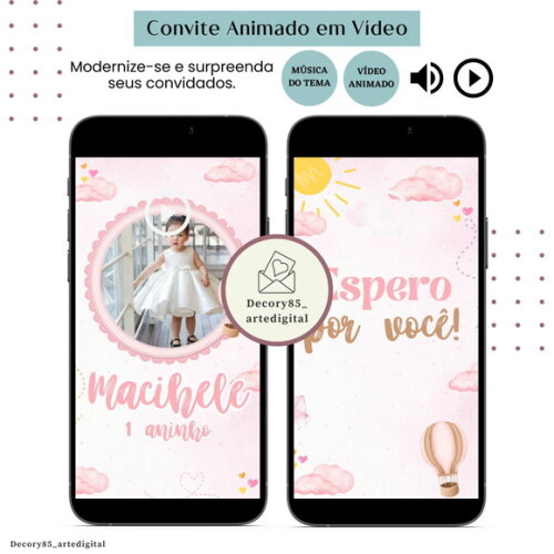 Convite em Vídeo 365 Sorrisos Animado com Música Digital