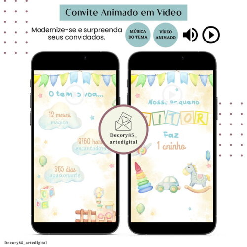 Convite Fábrica de Brinquedos em Vídeo Animado com Música