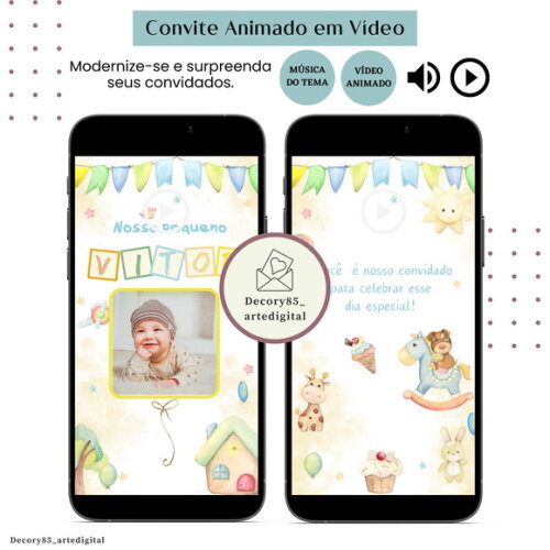 Convite Fábrica de Brinquedos em Vídeo Animado com Música