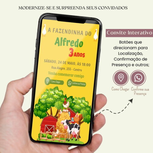 Convite Fazendinha Bosque Digital Interativo Virtual