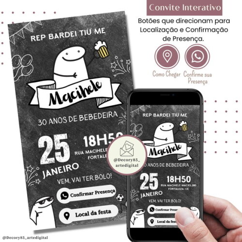 Convite Flork Bentô Boteco Digital Interativo Virtual