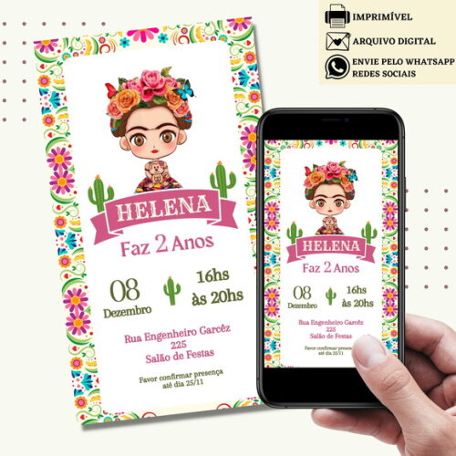 Convite Frida Kahlo Digital Virtual