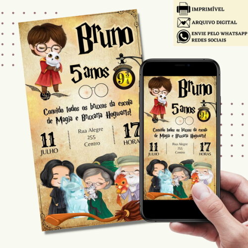 Convite Harry Potter Digital Virtual