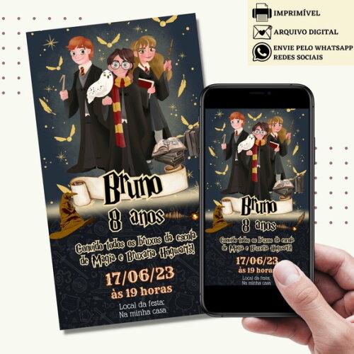 Convite Harry Potter Digital Virtual