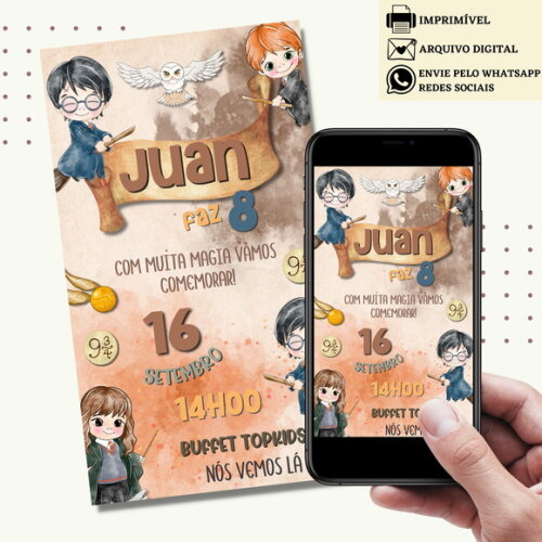 Convite Harry Potter Digital Virtual