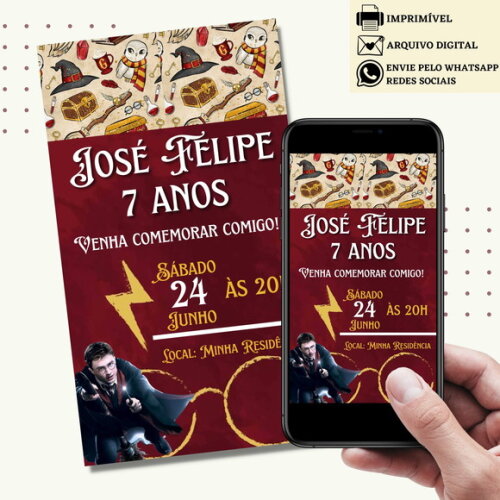 Convite Harry Potter Digital Virtual