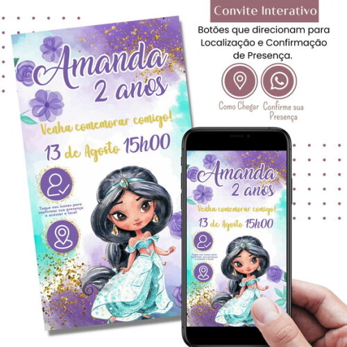 Convite Jasmine Digital Interativo Virtual