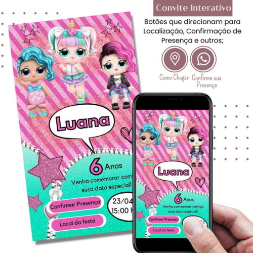 Convite Lol Surprise Digital Interativo Virtual