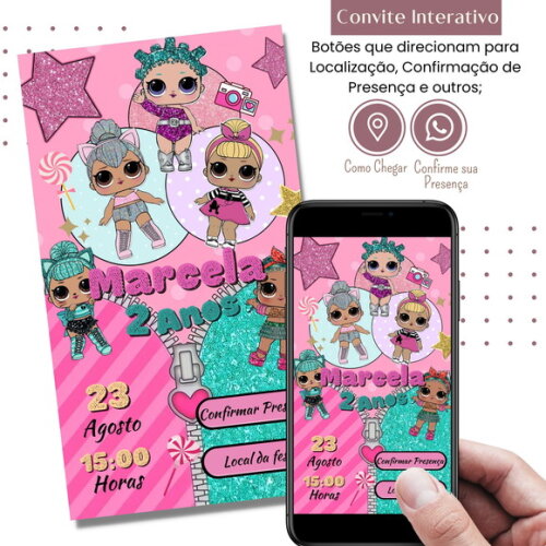 Convite Lol Surprise Digital Interativo Virtual