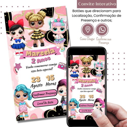 Convite Lol Surprise Digital Interativo Virtual