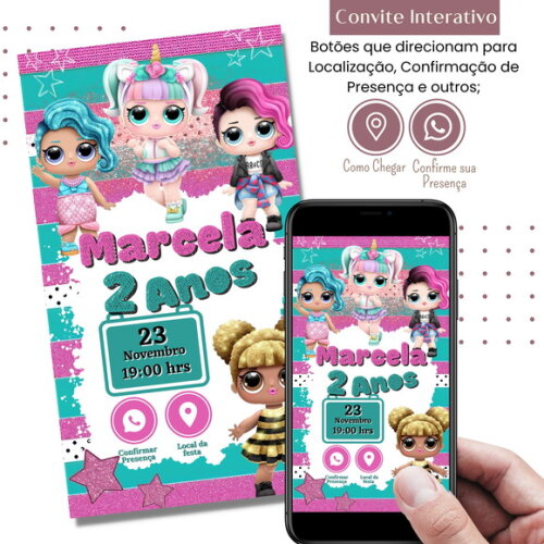 Convite Lol Surprise Digital Interativo Virtual