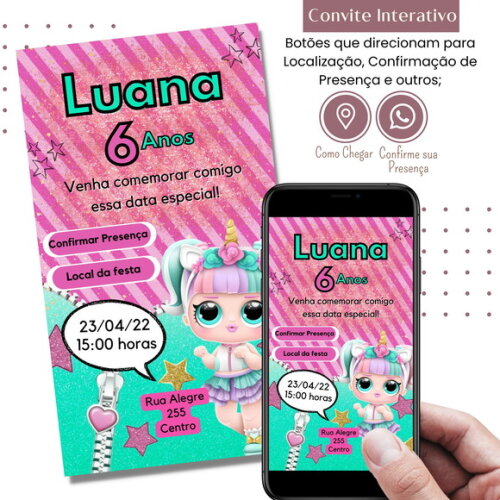 Convite Lol Surprise Digital Interativo Virtual
