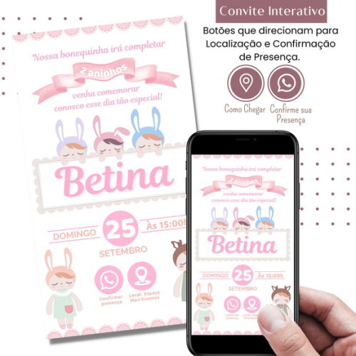 Convite Metoo Doll Boneca Digital Interativo Virtual