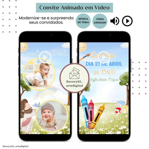 Convite o Maior Pintor do Mundo Animado com Música Digital