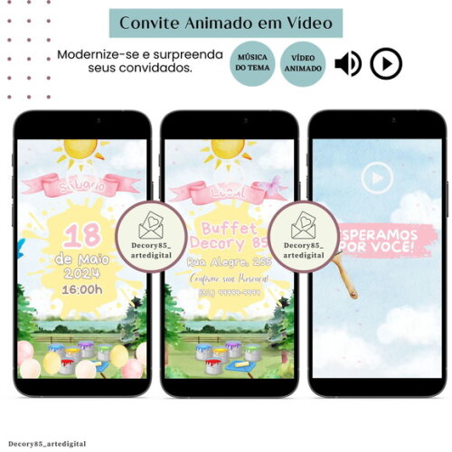 Convite o Maior Pintor do Mundo Animado com Música Digital