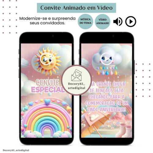 Convite Raio de Sol em Vídeo Animado com Música Digital