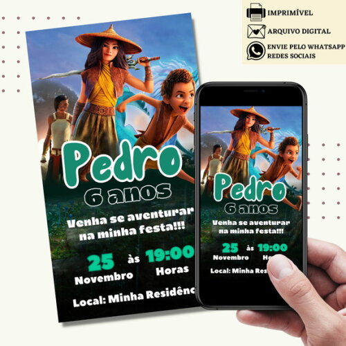 Convite Raya e o Último Dragão Digital Virtual