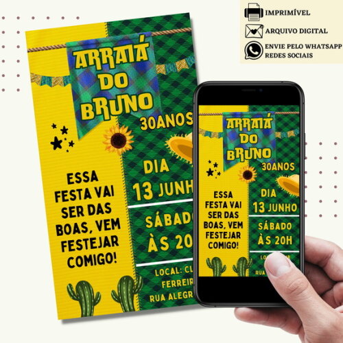 Convite São João Digital Virtual Festa Junina Arraiá