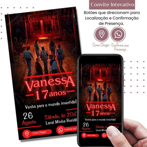 Convite Stranger Things Digital Interativo Virtual