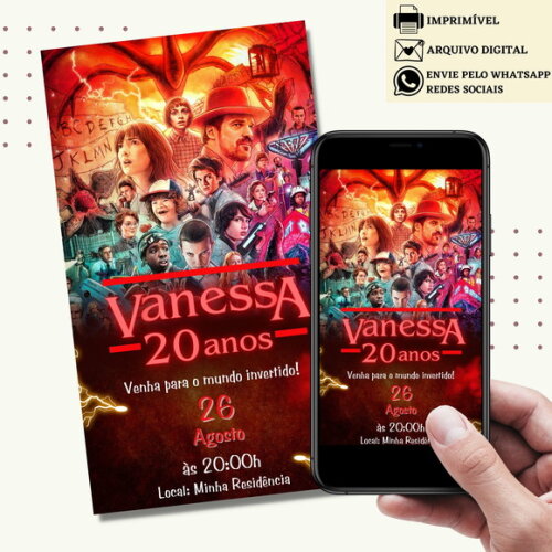 Convite Stranger Things Digital Virtual